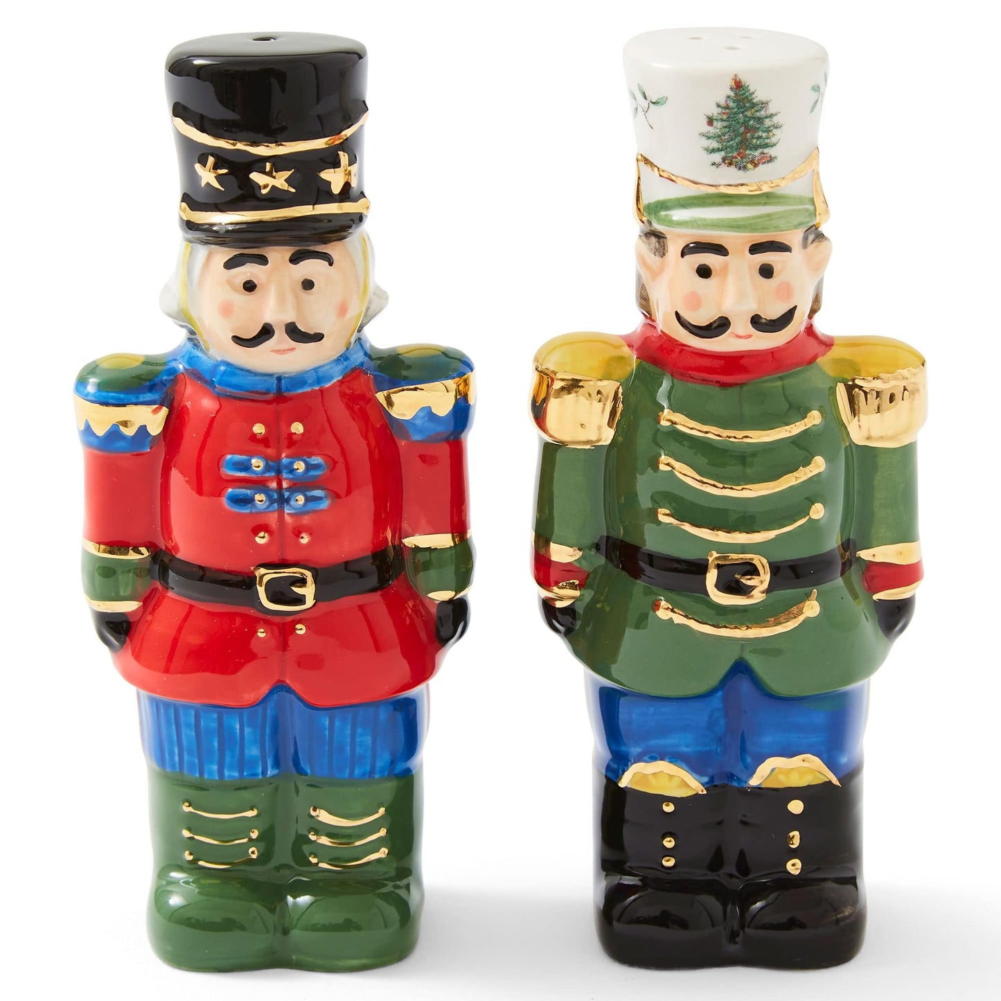 Spode Christmas Tree Nutcracker Salt and Pepper Shaker Set (2-Piece)- Holiday Kitchen & Table Décor - Festive Home Accent, Christmas Gift/Stocking Stuffer for Collectors & Holiday Enthusiasts