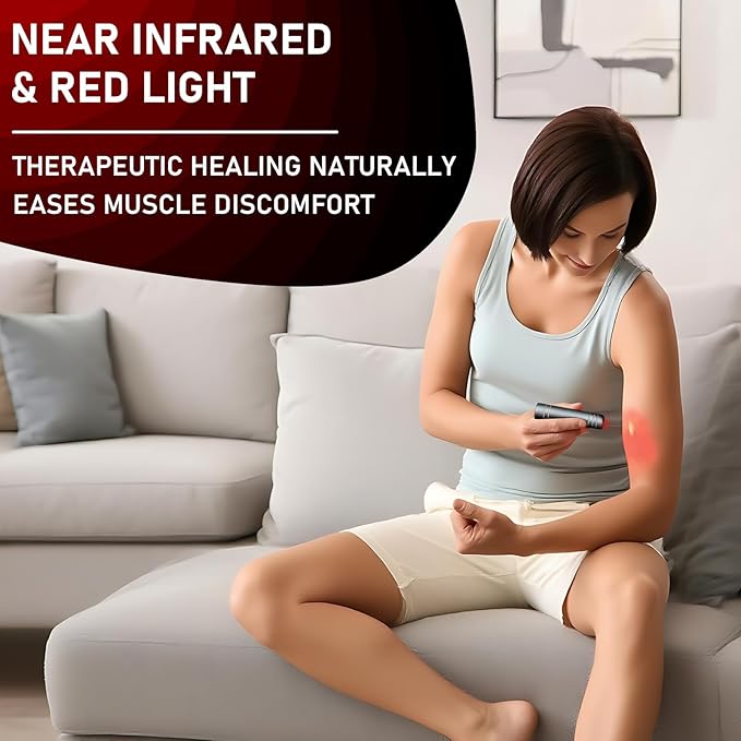 Infrared Red Light Therapy Device for Joint and Muscle, Portable Red Light Therapy Torch, Near Infrared Light for Body, Face, Neck, Back,Knee, 660nm 850nm LED Light Therapy Wand (Grey)