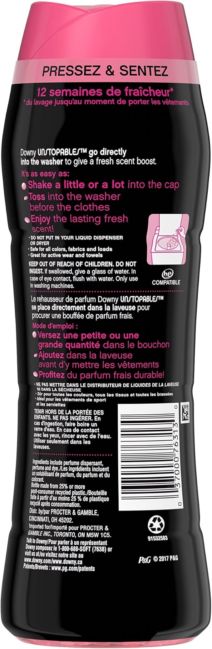 Downy Unstopables Laundry Scent Booster Beads for Washer, Shimmer, 10 oz, 4 Count