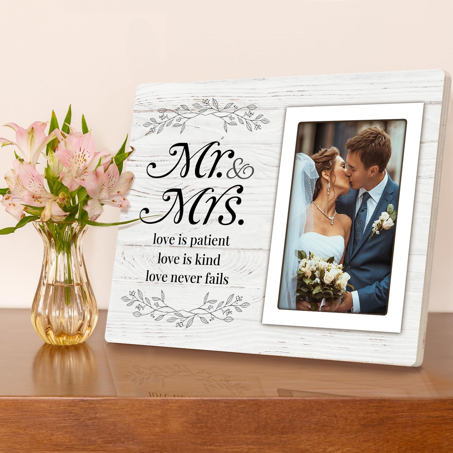 Wedding Gifts for Couple 2025, Mr & Mrs Wedding Picture Frame 8x10, Best Marriage Gifts for Newlyweds, Bridal Shower Gift for Bride, Couple Picture Frame
