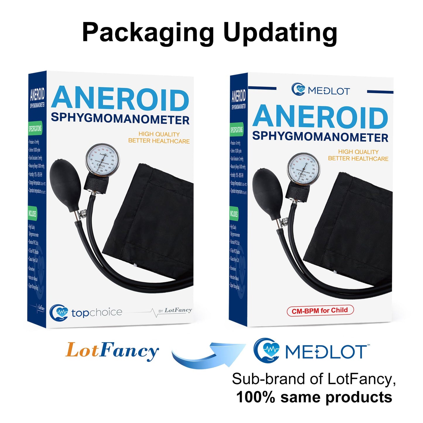 LotFancy Pediatric Blood Pressure Cuff Manual, Child Professional BP Cuff 7.2"-10.5", Children Aneroid Sphygmomanometer Small Cuff with Portable Carring Case and Zero Calibration