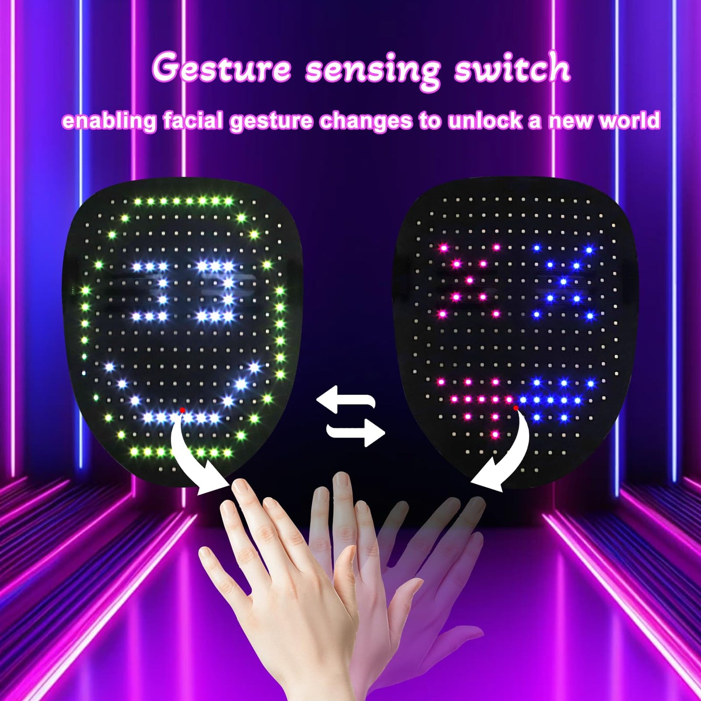 LED Masks for Adults, Programmable Costume Mask with Bluetooth App-Controlled, Christmas Costumes Gift for Adults,Men,Women
