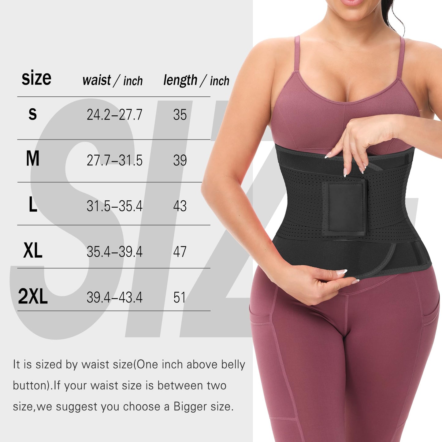 VENUZOR Waist Trainer Belt for Women - Waist Cincher Trimmer - Slimming Body Shaper Belt - Sport Girdle Belt (UP Graded)(Black,Large)