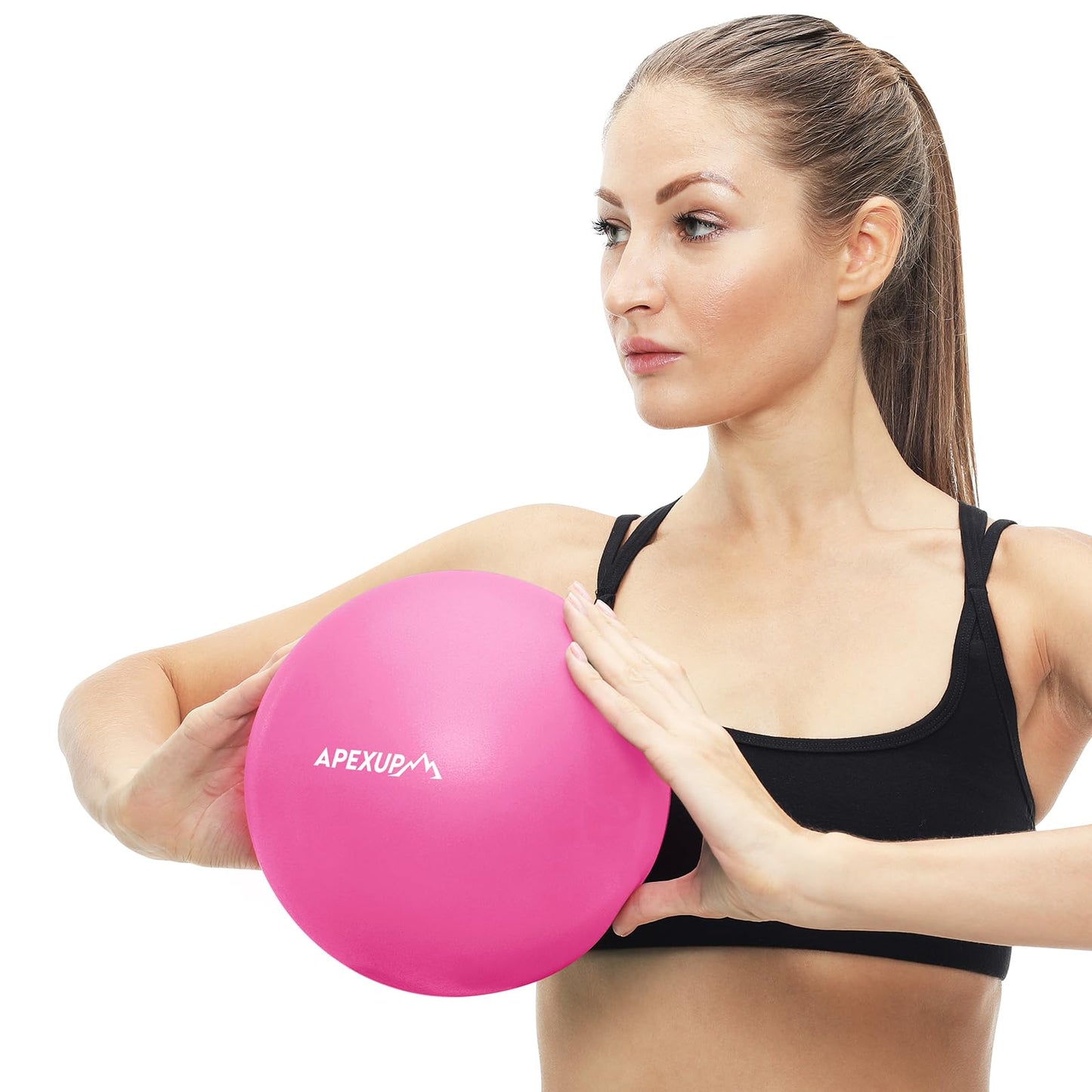 APEXUP Yoga Ball Exercise Ball, Heavy Duty Pilates Ball for Fitness, Balance, Core Workout, Physical Therapy (XXS (9") 23cm, Fuschia)
