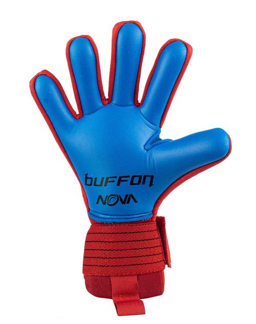 Buffon Spider Pro Goalkeeper Gloves - Golero Sport (Red/Red/Blue, 8)