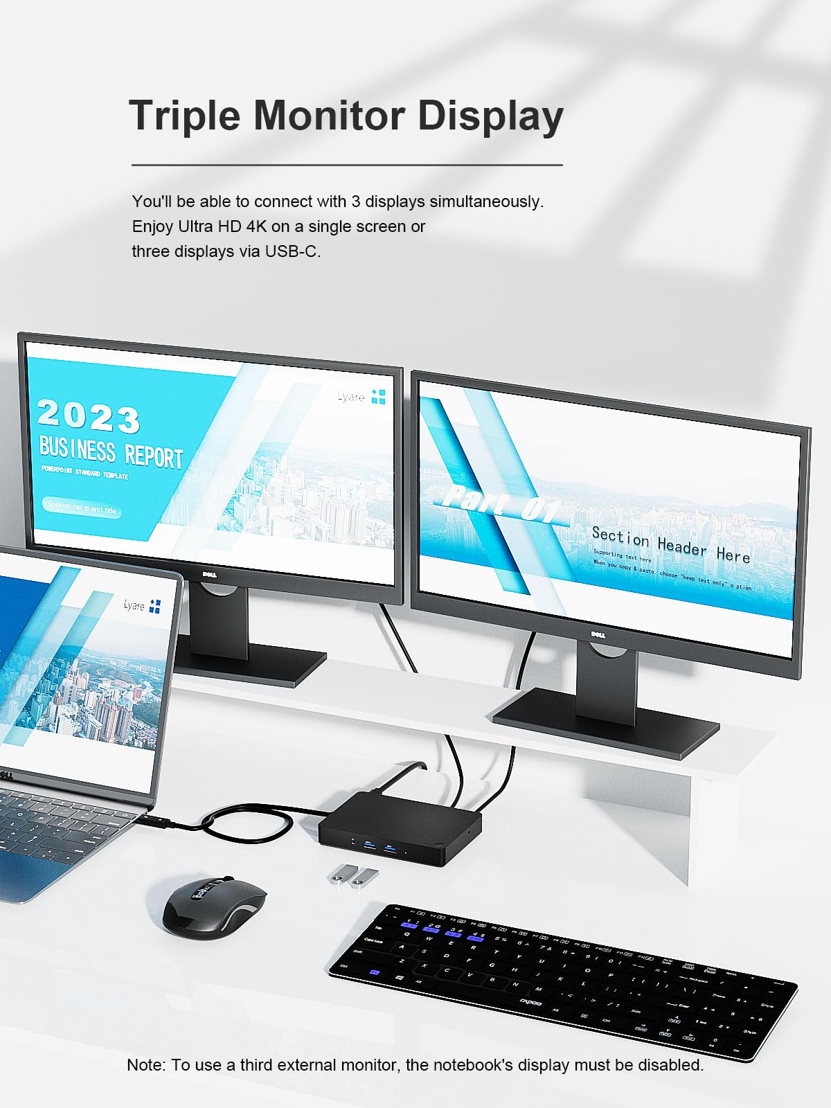 Wd15 Usb-C Docking Station - Dual 4K Displays Or Single 4K Display With Minidp, Hdmi, Vga For Dell Usb-C Laptops (1Dp, 1Hdmi, 1V