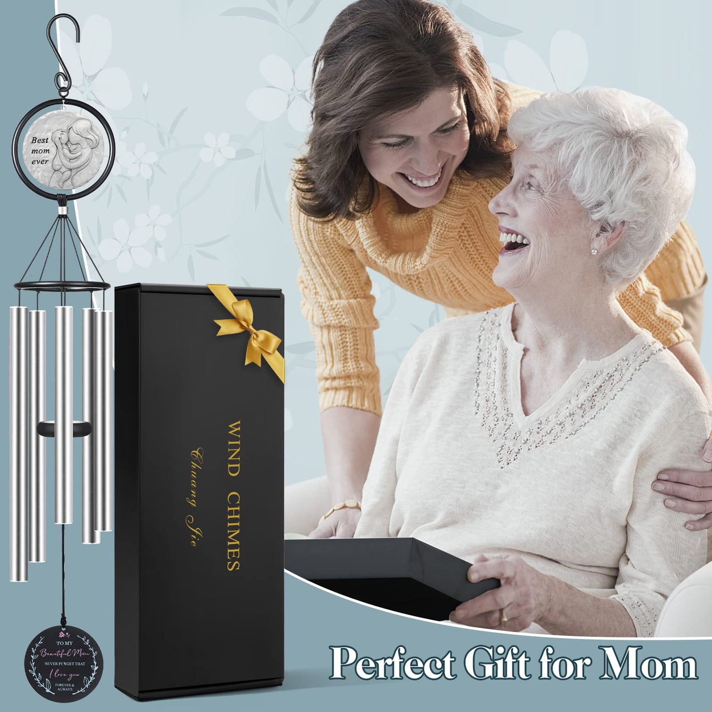 Gifts for Mom from Daughter Son Kids,Birthday Gifts for Mom, Perfect Present for Mothers of All Ages, 36” Outdoor Wind Chimes