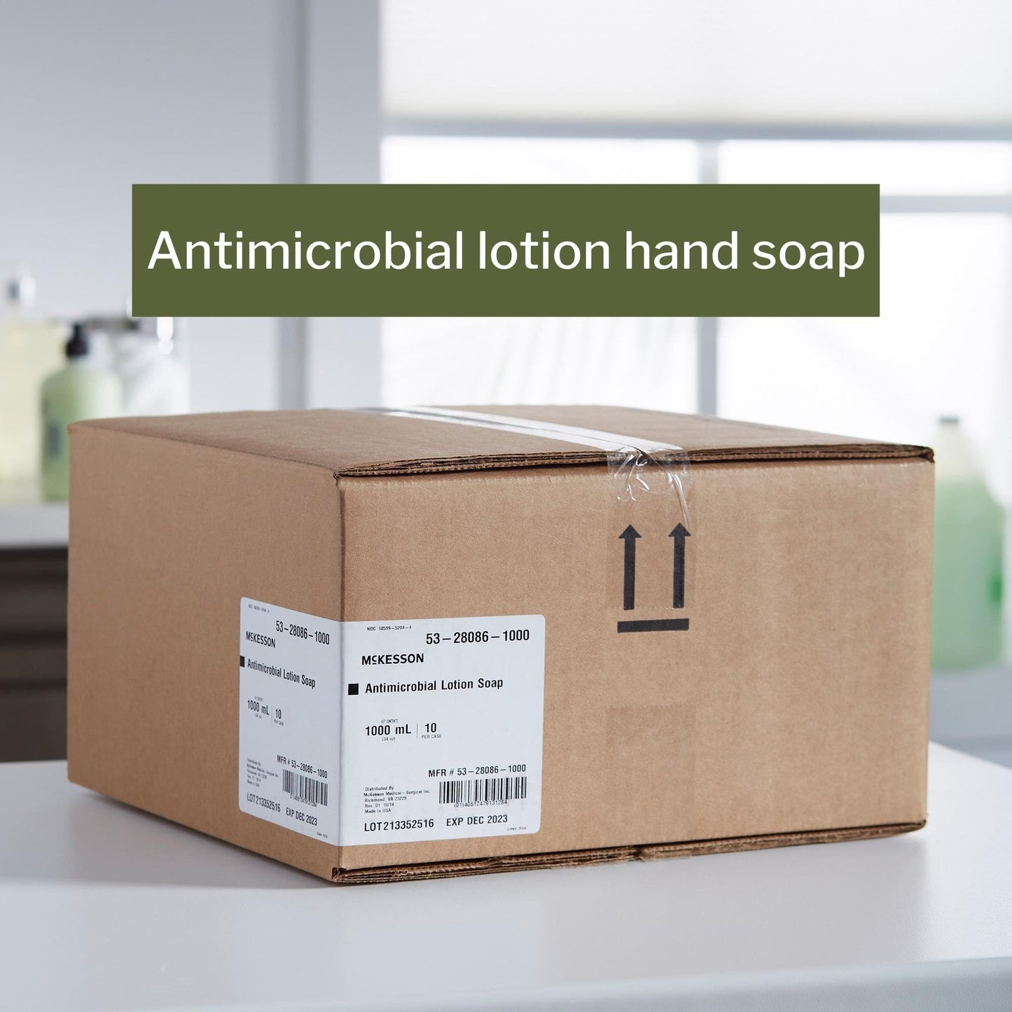 Mckesson Antimicrobial Lotion Hand Soap with Aloe, 1000 mL Refill Bag [Pack of 10 Bags] - Bulk, Herbal Scent, Keeps Hands Clean