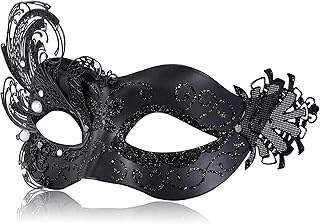 2025 New Black Masquerade Mask for Women-Peacock Metal Lady Masquerade Venetian Mask- Mascarade Mask for Women Butterfly -...