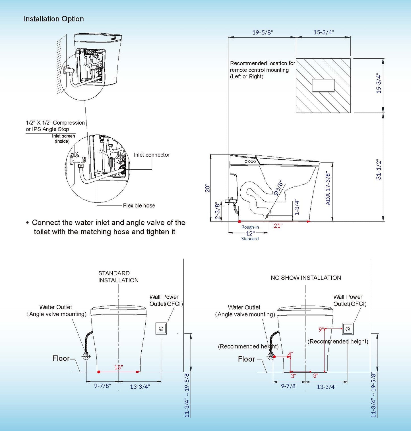 WOODBRIDGE B0970S One Piece Elongated Smart Tankless Bidet Toilet, ADA Height, Auto Flush, Foot Sensor Operation, Heated Seat with Integrated Multi Function Remote Control in White
