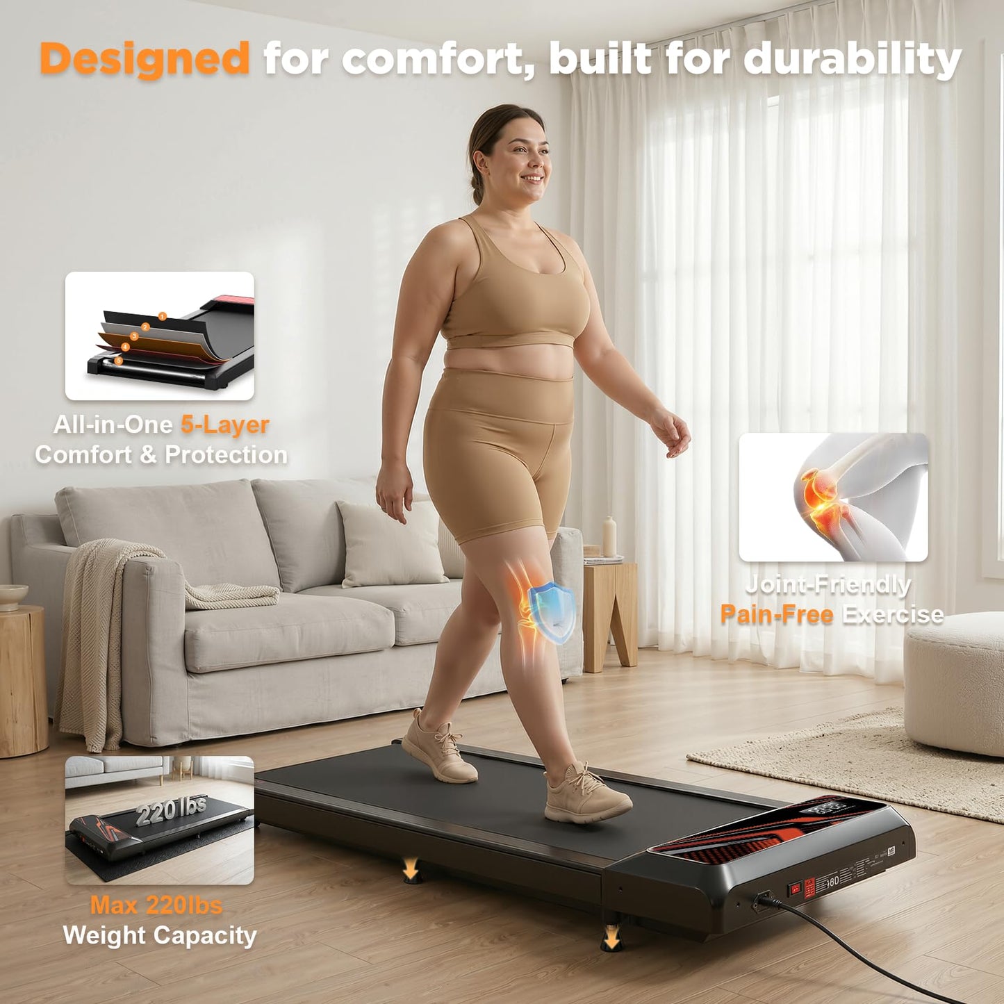 Under Desk Treadmill, Walking Mat with Incline pad, 2.5HP Portable Compact Treadmill for Home Office, Small Mini Walking Treadmill Pad with Remote & 3 in 1 Led Display, 265 Lbs Weight Capacity