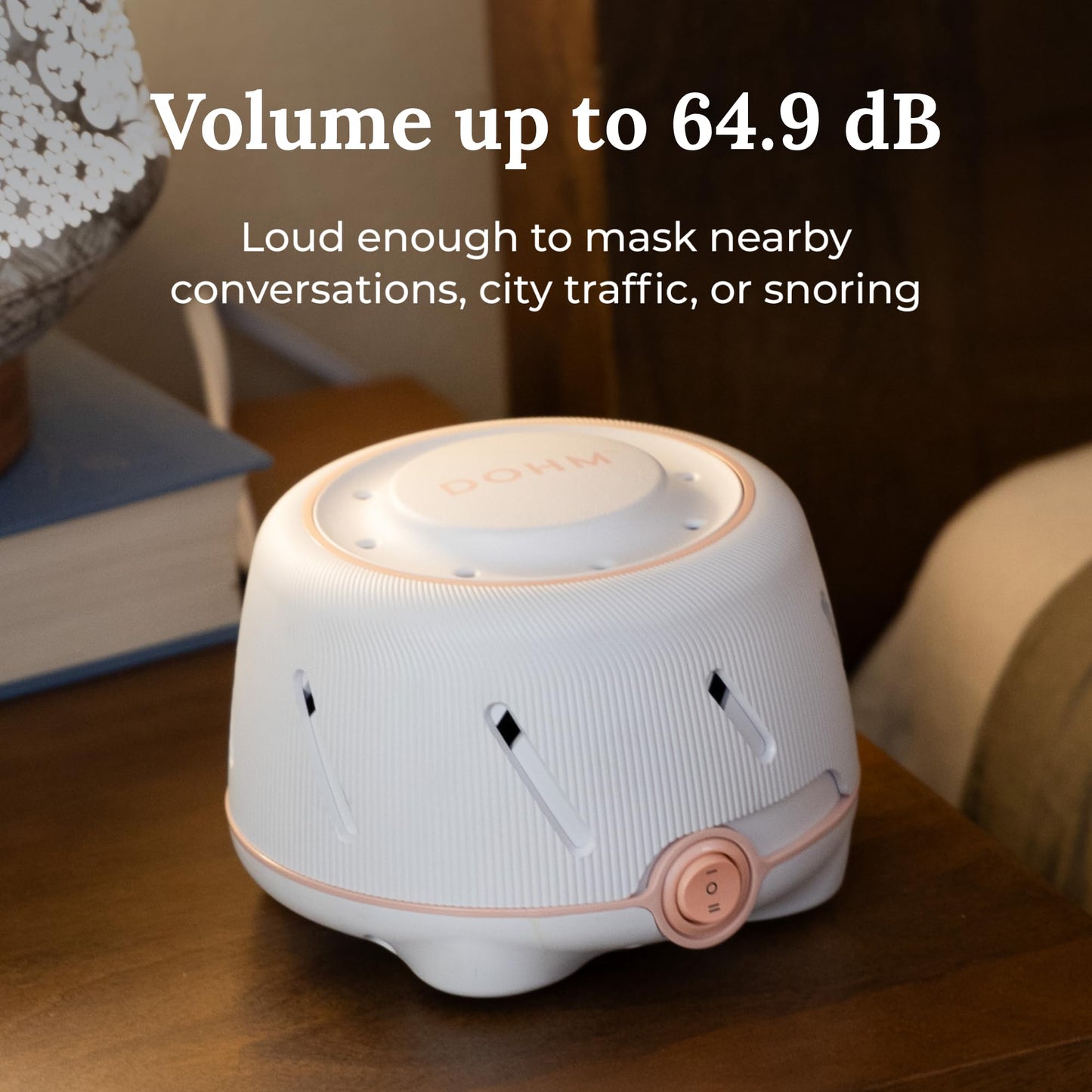 Yogasleep Dohm (White,Pink) The Original White Noise Machine, Relaxing Natural Sound From a Real Fan, Noise Cancelling For Office Privacy, Sleep Aid For Adults & Baby, Travel Size Pink Noise Machine