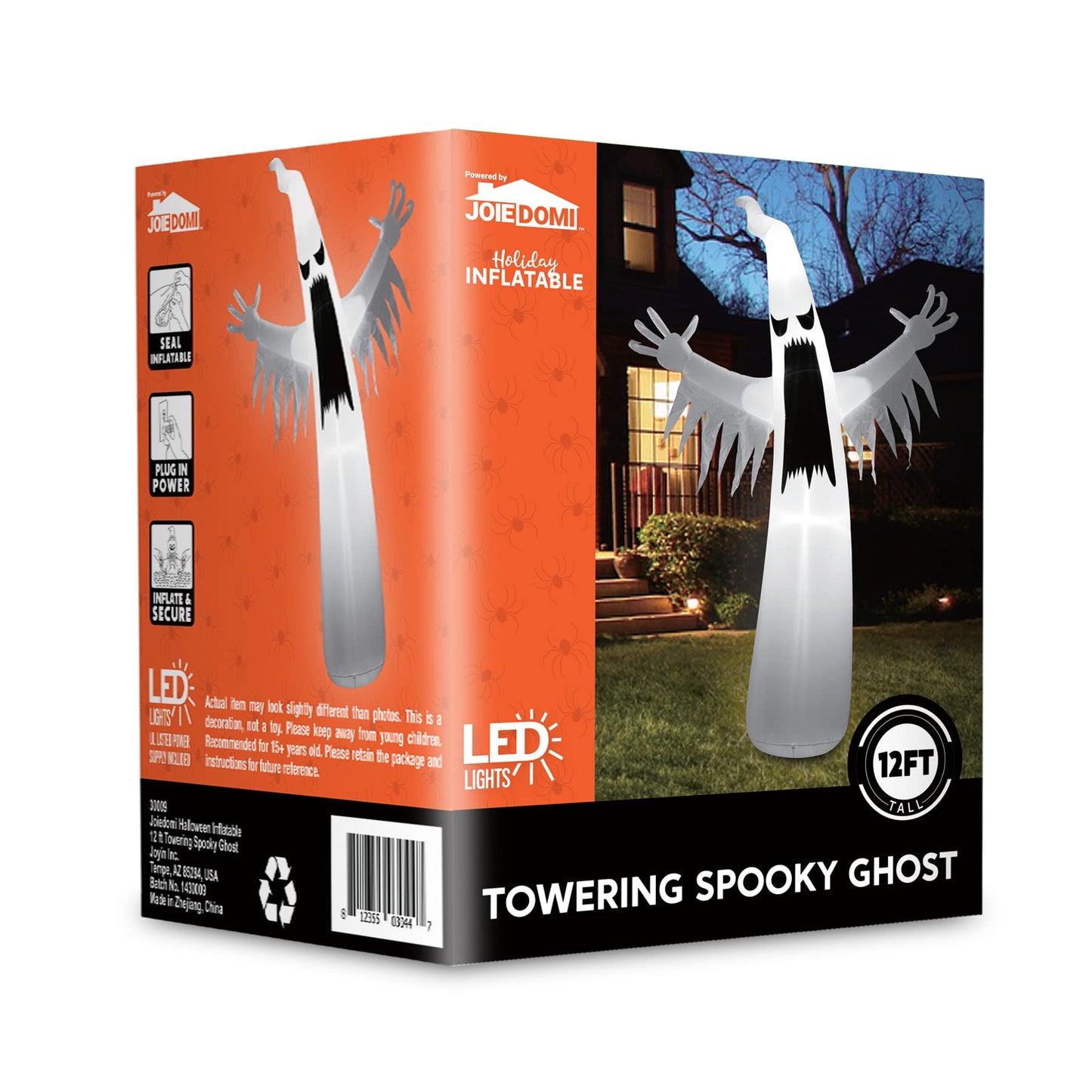 Joiedomi 12 FT Halloween Inflatables Outdoor Decorations, Scary Ghost Halloween Decor, Inflatable Ghost Blow Ups for Yard with LEDs for Outside Yard Decorations