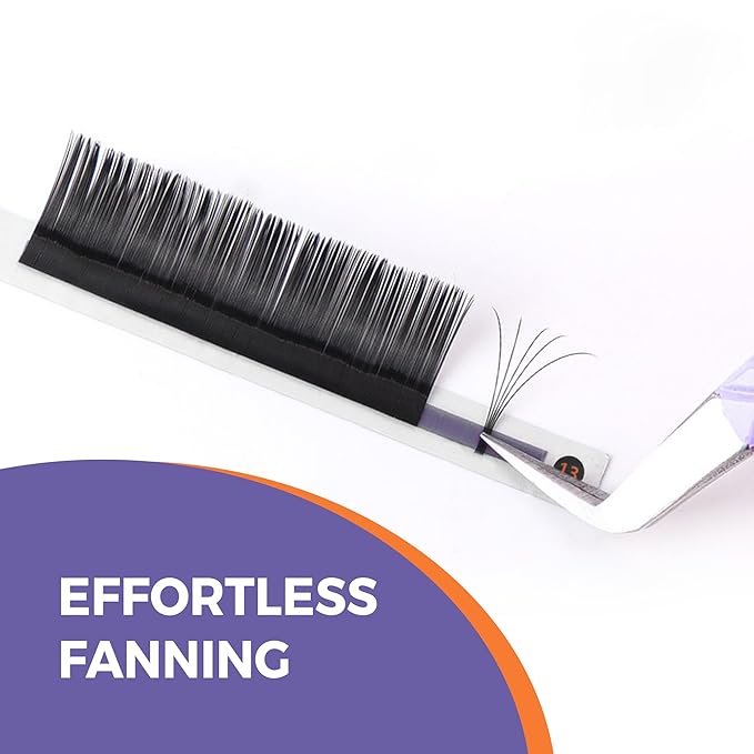 Eyesy Lash Cashmere Volume Eyelash Extensions Premium Individual Lashes - 0.03mm Thickness D Curl 15mm Single Length - Super Soft Matte Black Single Eyelash Easy to Fan for Professional Salon Use