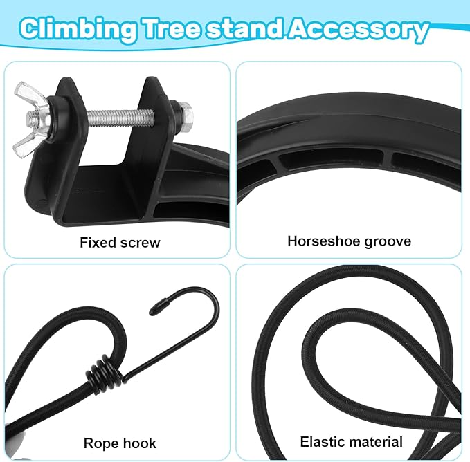 LJB Climbing Tree Stand Accessory Treestands Footrest Kit Suitable for Square Tubes for 1-inch Tree Stands Come with Screws and Safety Ropes