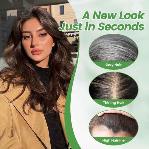 HOLFWALF Hair Toppers for Women Upgrade Swiss Lace Base Hair Topper 10inch Hairpieces for Women with Hairloss (Ombre Medium Brown with Blond Highlight)
