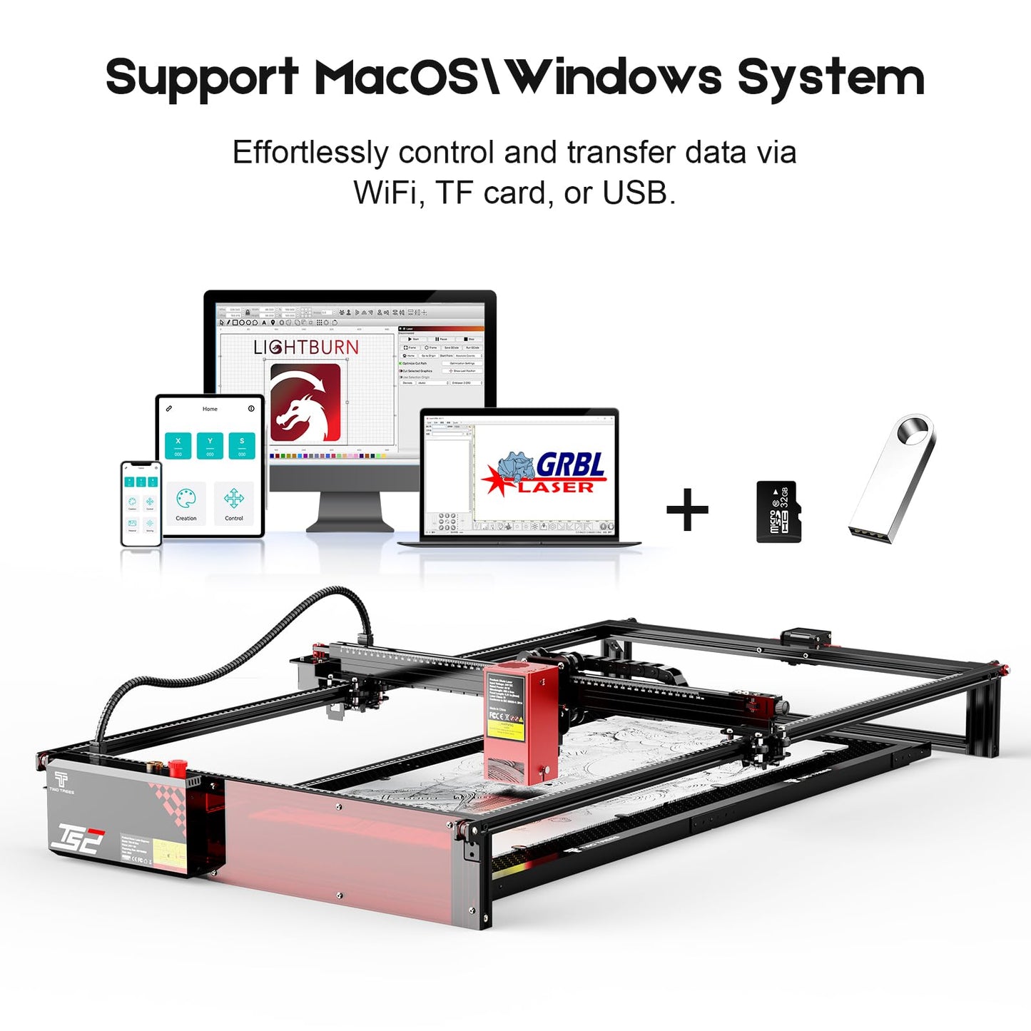 40000mW Laser Engraver, 450mm x 900mm Working Area Laser Cutter, 0.06mm Precision Engraving Machine, Laser Engraver for Wood Metal Acrylic Leather, WiFi & USB Connectivity, GRBL Compatible