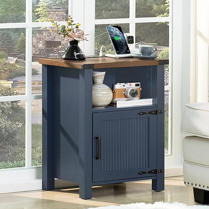 Joaxswe Dresser and Nightstand Sets, Farmhouse Furniture Set 6 Drawers Dressers for Bedroom and 18" Night Stand with Charging Station, 54" Dresser and Nightstand Set for Bedroom, Living Room