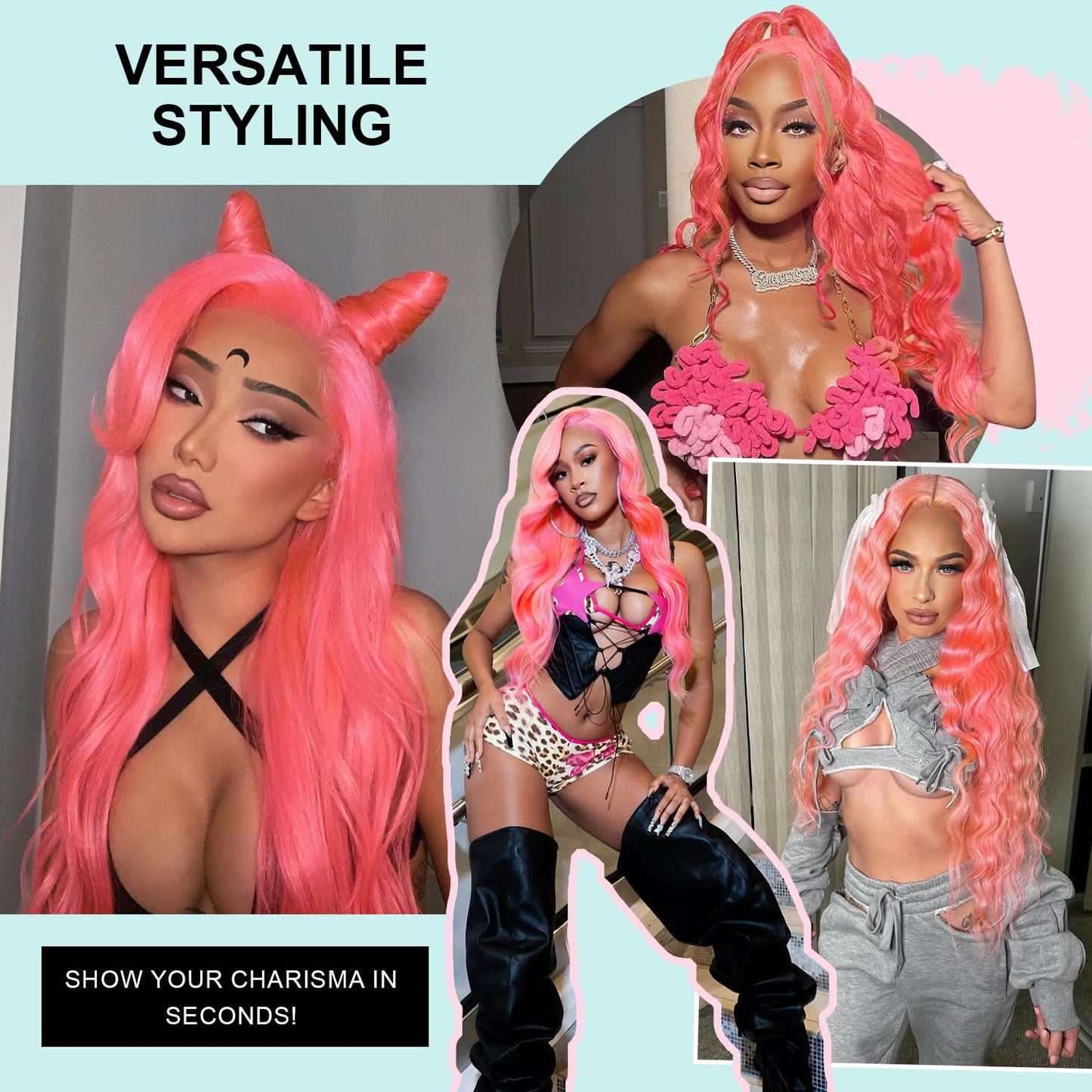 Shciyair 26 Inch Pink Wig Human Hair 200 Density Pink 13x4 HD Lace Front Wigs Human Hair Pre Plucked Body Wave Human Hair Wig Co