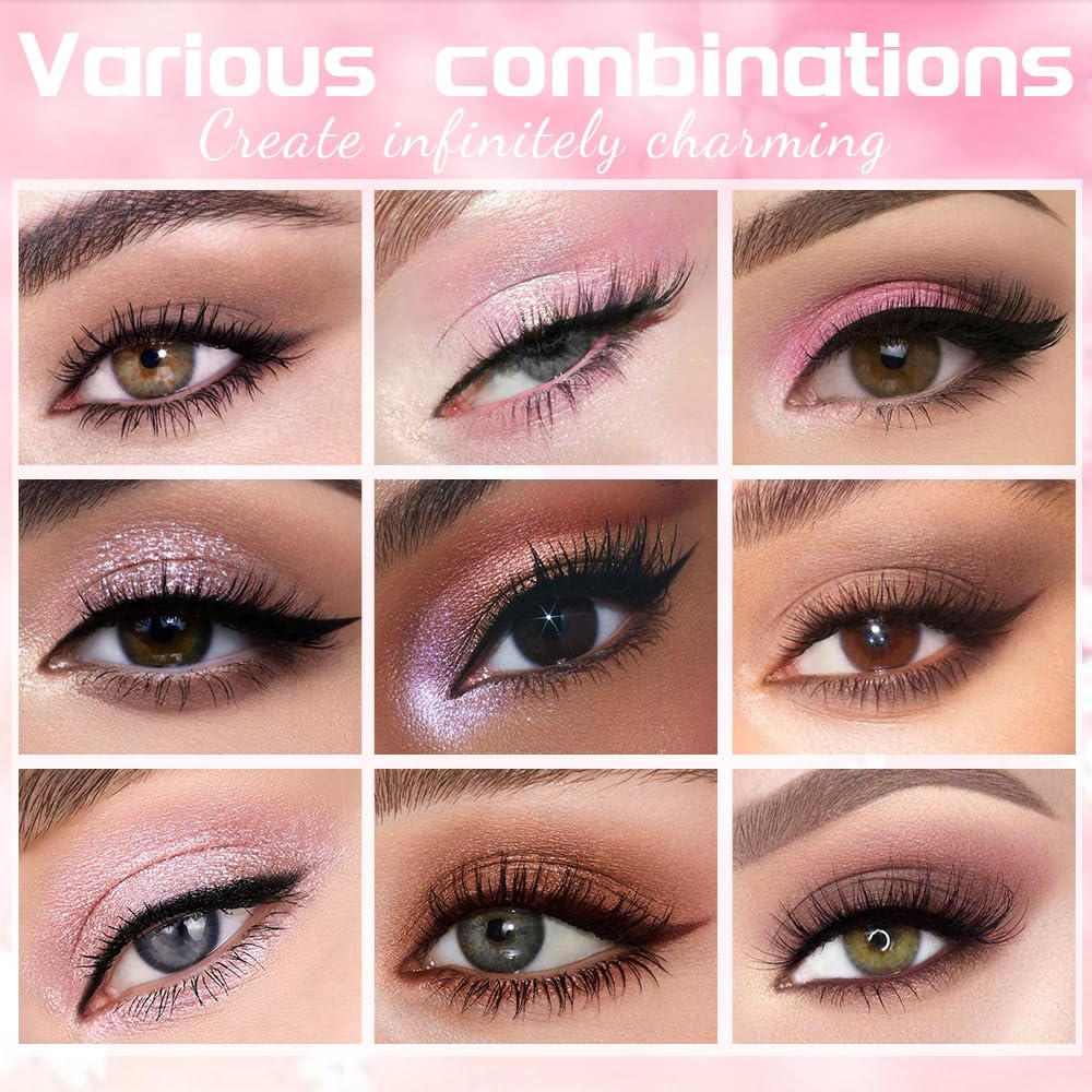 WanTuoluo Eyeshadow Palette, 25 - Shades Matte & Shimmer Finishes, Glitter Pigment Eye Makeup, Blendable Powder Cream, Rich Colo