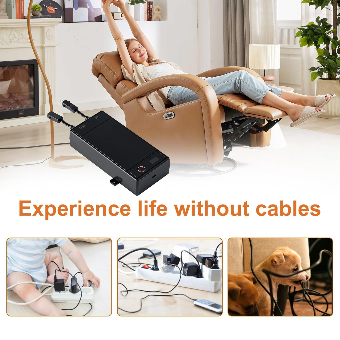Xpopox 2 Pack Battery Packs for Reclining Furniture - 2500mAh with LCD Display for Electric Recliners, Power Sofas, Lift Chairs and Couch - only Compatible with 2-Pin Connector Motion Furniture