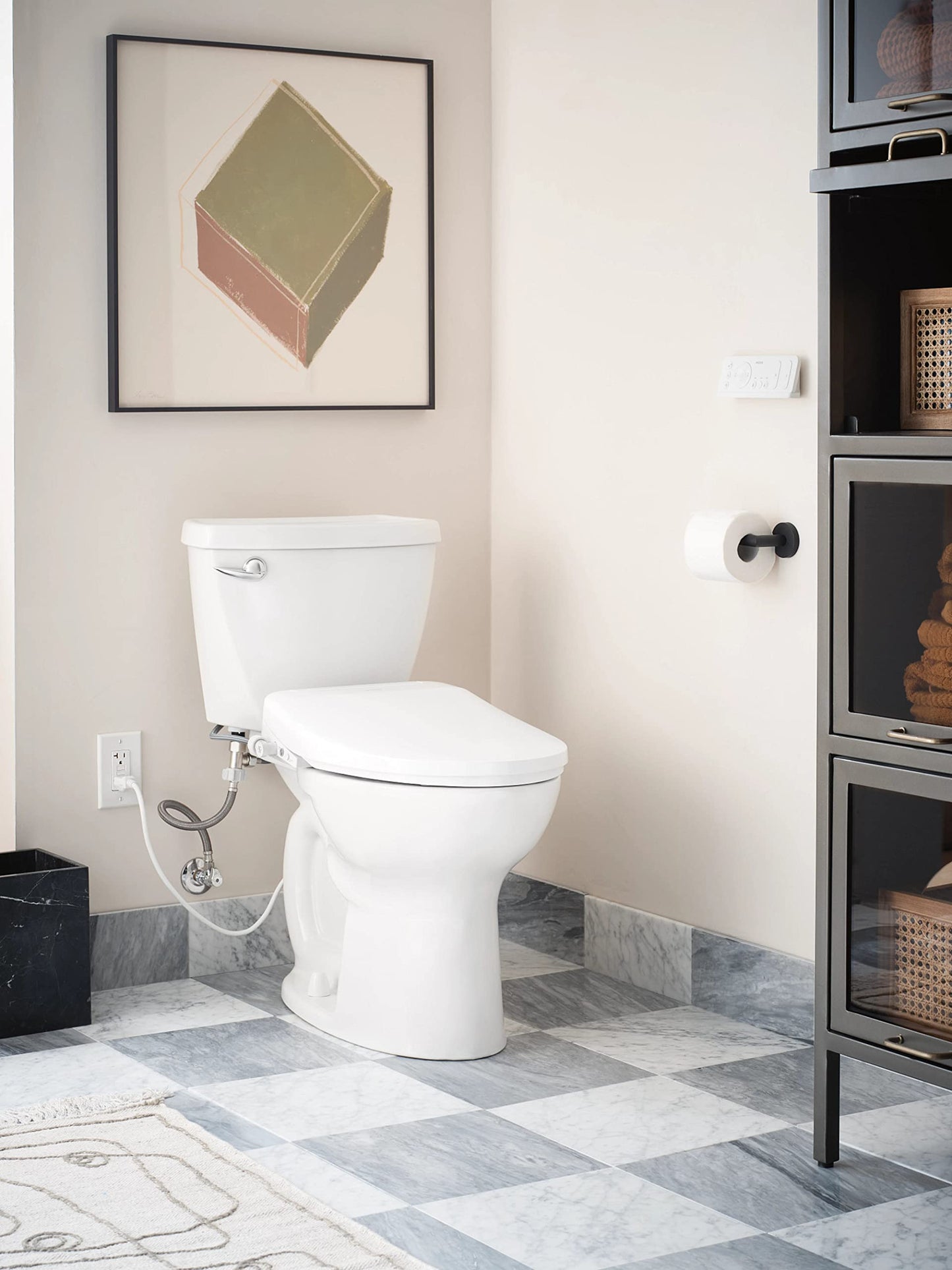 Moen EB1500-E 3-series Electronic Bidet Toilet Seat with Heated Seat and Remote Control - White, Adjustable Temperature and Pressure, Self-cleaning Nozzle, Comfort, Hygienic