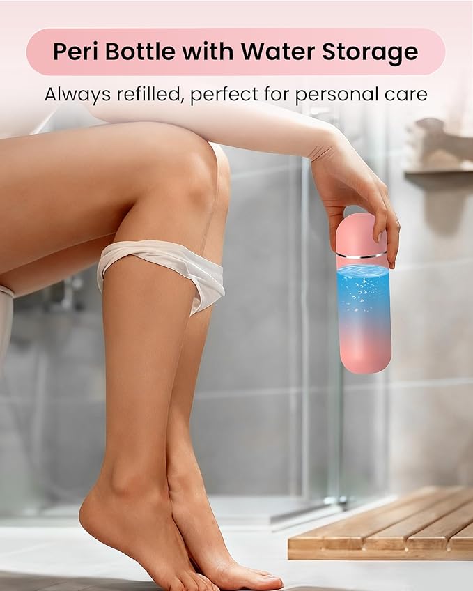Peri Bottle for Postpartum/Perineal Care,Manual Handheld Portable Bidet for Feminine Hygiene & Travel, 380ml Leakproof,BPA-Free Sprayer for Men/Women/Baby (Pink, General)