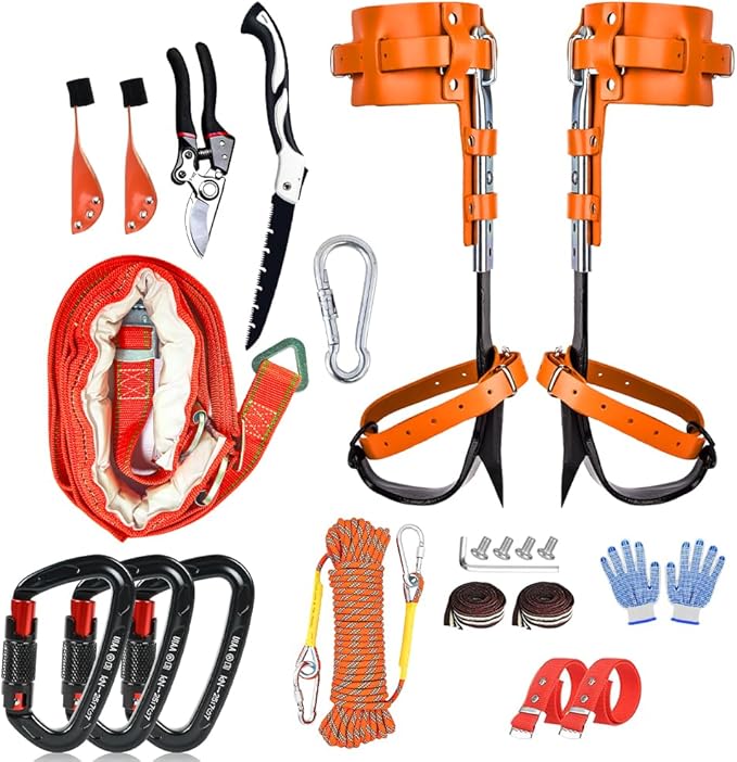 Auckyeer Tree Climbing Gear, Tree Climbing Spikes, with Adjustable Climbing Straps, Tree Climbing Spikes for Tree Work
