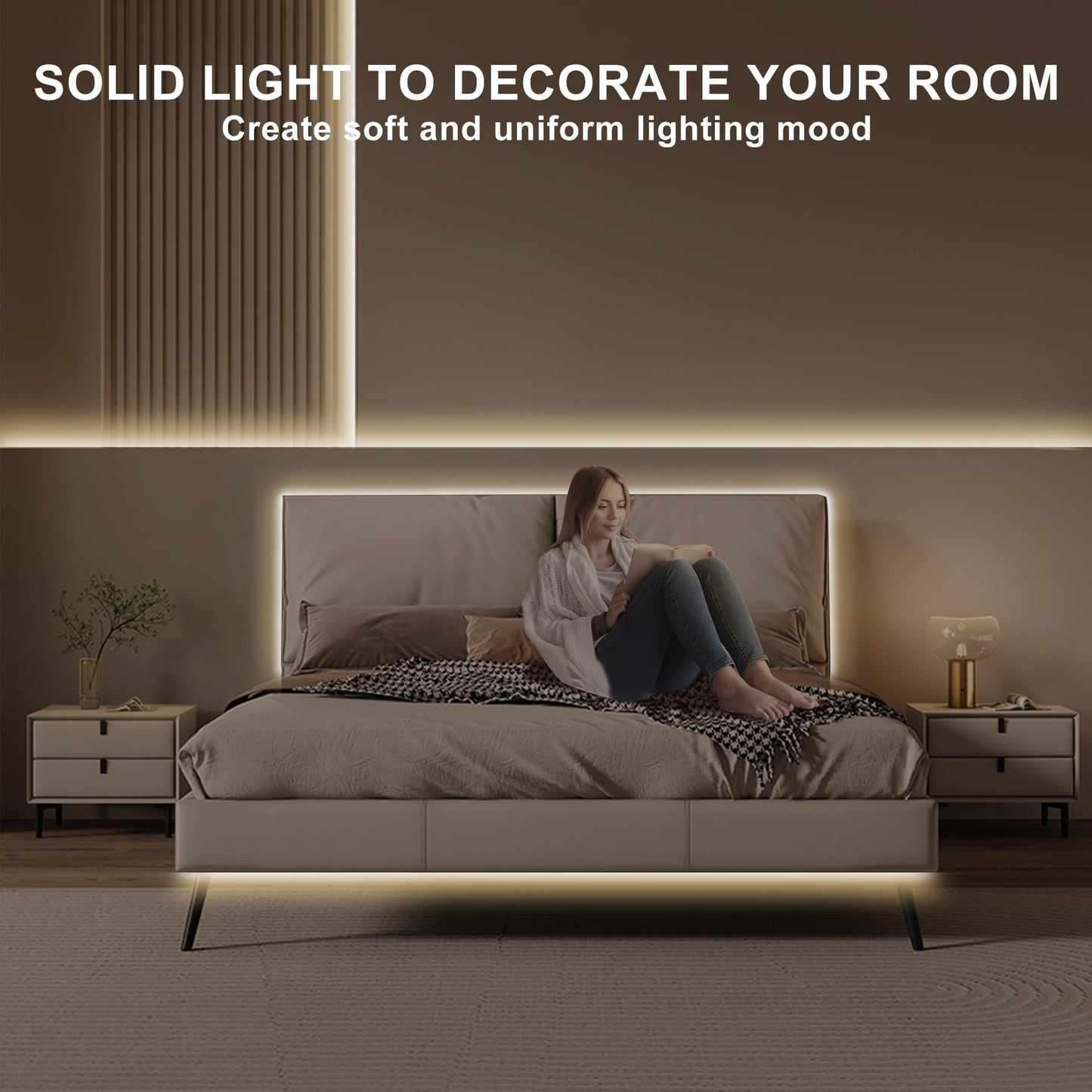 Olaholii 32.8ft COB Led Strip Light with Remote, 3000K Ra93+ Dimmable Bright Warm White Led COB Strip Light, White Continuous Led Strip Light for Mirror, Stair, Cabinet, Room
