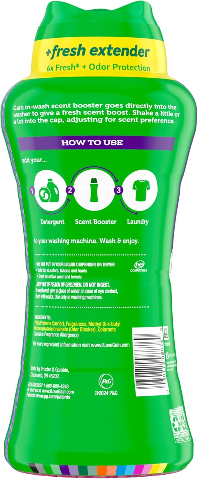 Gain In-Wash Laundry Scent Booster, Moonlight Breeze Scent, 24.0 OZ, Fresh Extender + Odor Protection