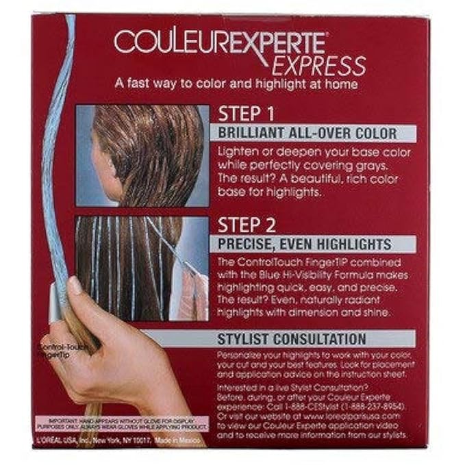 L’Oreal Paris Couleur Experte 2-Step Home Hair Color and Highlights Kit, French Éclair