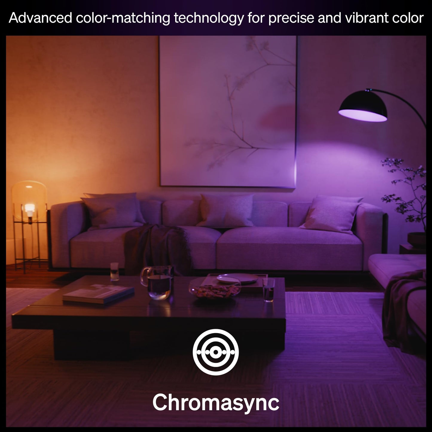 Philips Hue Smart LED A19 Bulb 1-Pack, White & Color Ambiance, E26 Base, 10.5W, Full Spectrum Light 1000K-20000K, 1100 Lumens, Dimmable, Works with Alexa, Google, Apple