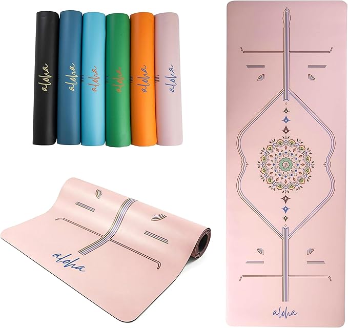 Aloha Bliss Premium Yoga Mat – 72” x 27 - Thick, Non-Slip & Durable | Sweat-Resistant, Lightweight & Portable | Perfect for Yoga, Pilates, Home Workouts, Gym & Studio Practice - Eco-Friendly