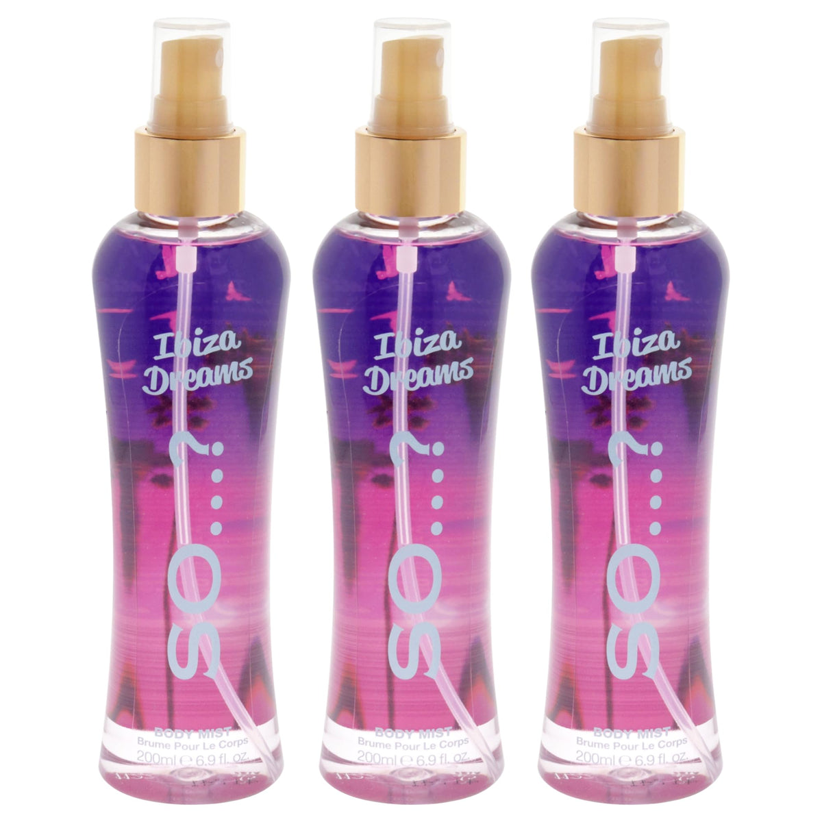 So...? Ibiza Dreams Body Mist for Women - 6.9 oz Body Mist - Pack of 3