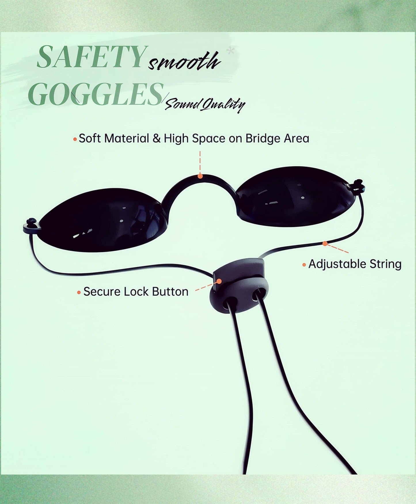 Protective Goggles Half-clear, See-through Glasses,Transparent Eye Protection, 1 Pack, Storage Box Included