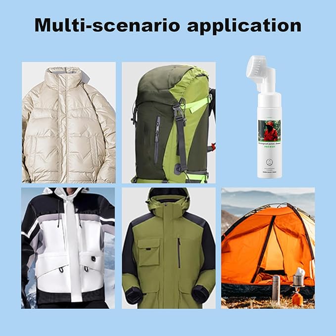 Down Detergent, 200ml Waterless Waterproof Jacket Cleaner, Oil Stain Remover Spray for Down Coats, Sports Gear, Tents, Hiking Pants, Ski Suits, Outdoor Travel & Camping Equipment Care