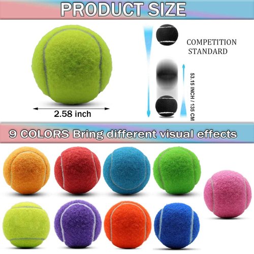 SHYUJAJIE Tennis Balls, 90 Pack Training Tennis Balls Bulk, High Elasticity Practice Tennis for Beginner, Exercise Playing Balls for Pet Dog(Multicolour)