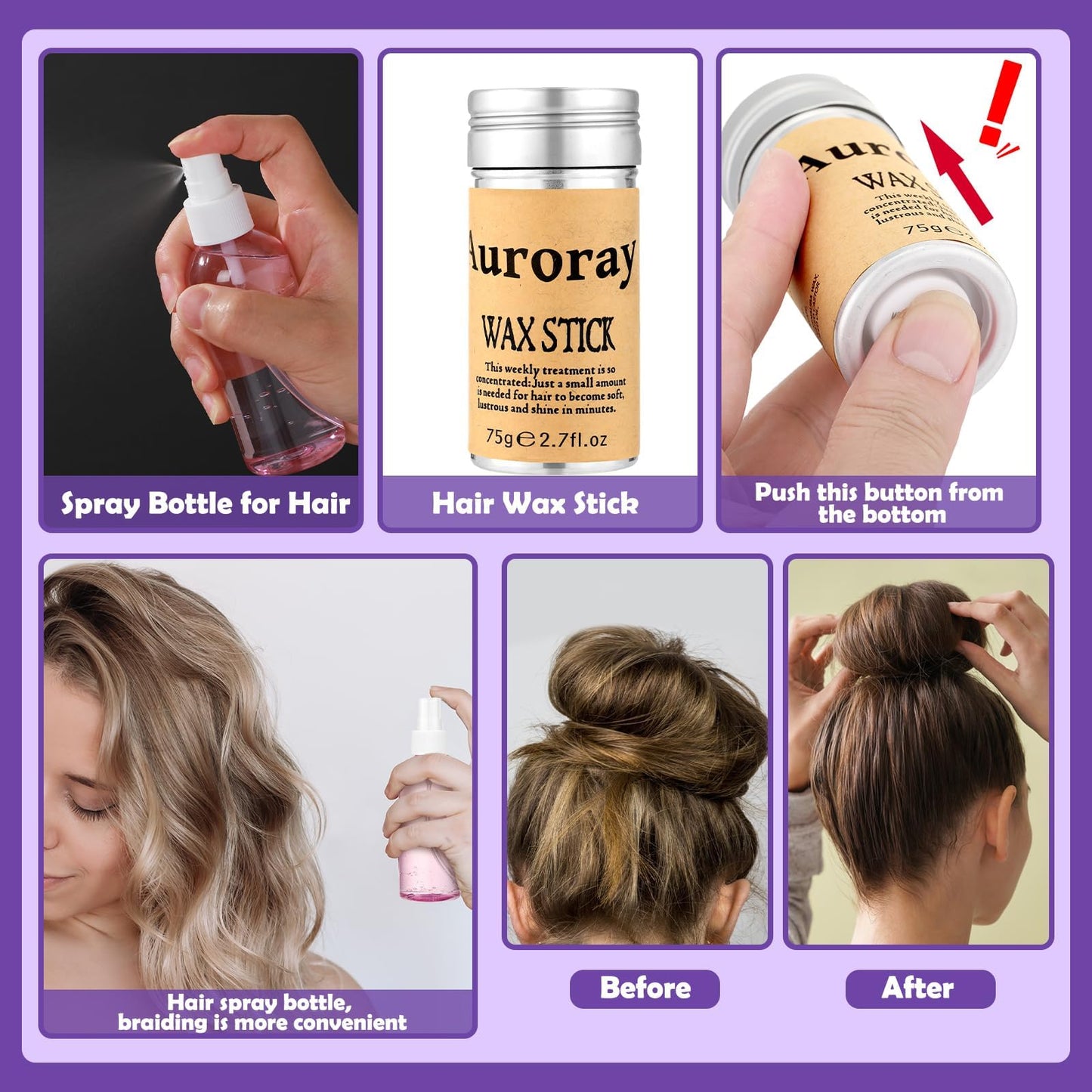 Hair Accessories for Girls, 1698 Pcs Hair Rubber Bands with Elastic Hair Ties Hair Clips Hair Wax Stick Spray Bottle Hair Styling Tools