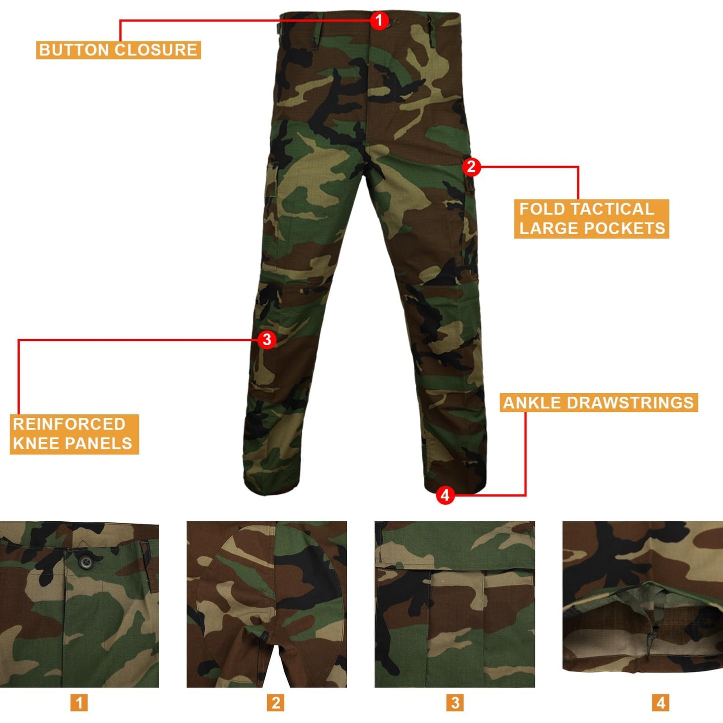 MGFLASHFORCE Army Uniform for Men Camo Military Suit OutFit BDU Jacket and Pants (XL)