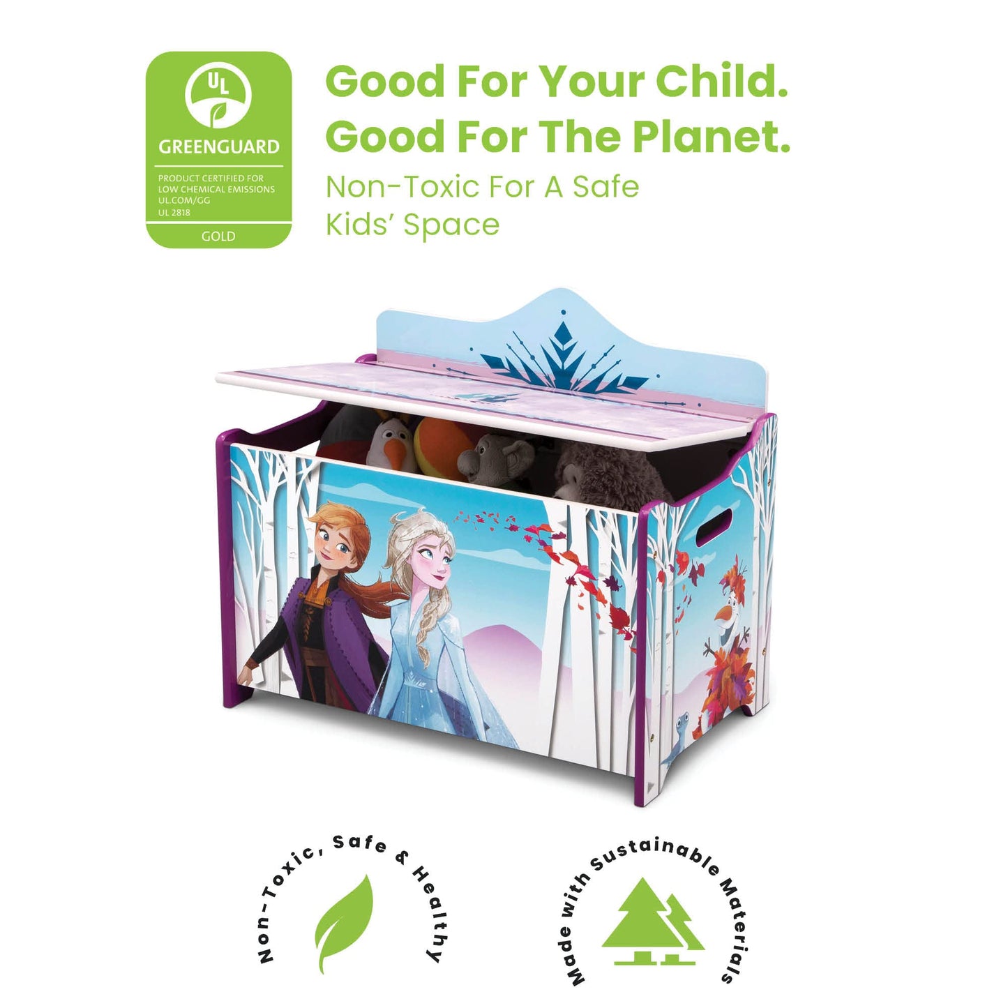 Delta Children Canopy Toddler Bed, Disney Frozen & Deluxe Toy Box, Disney Frozen II