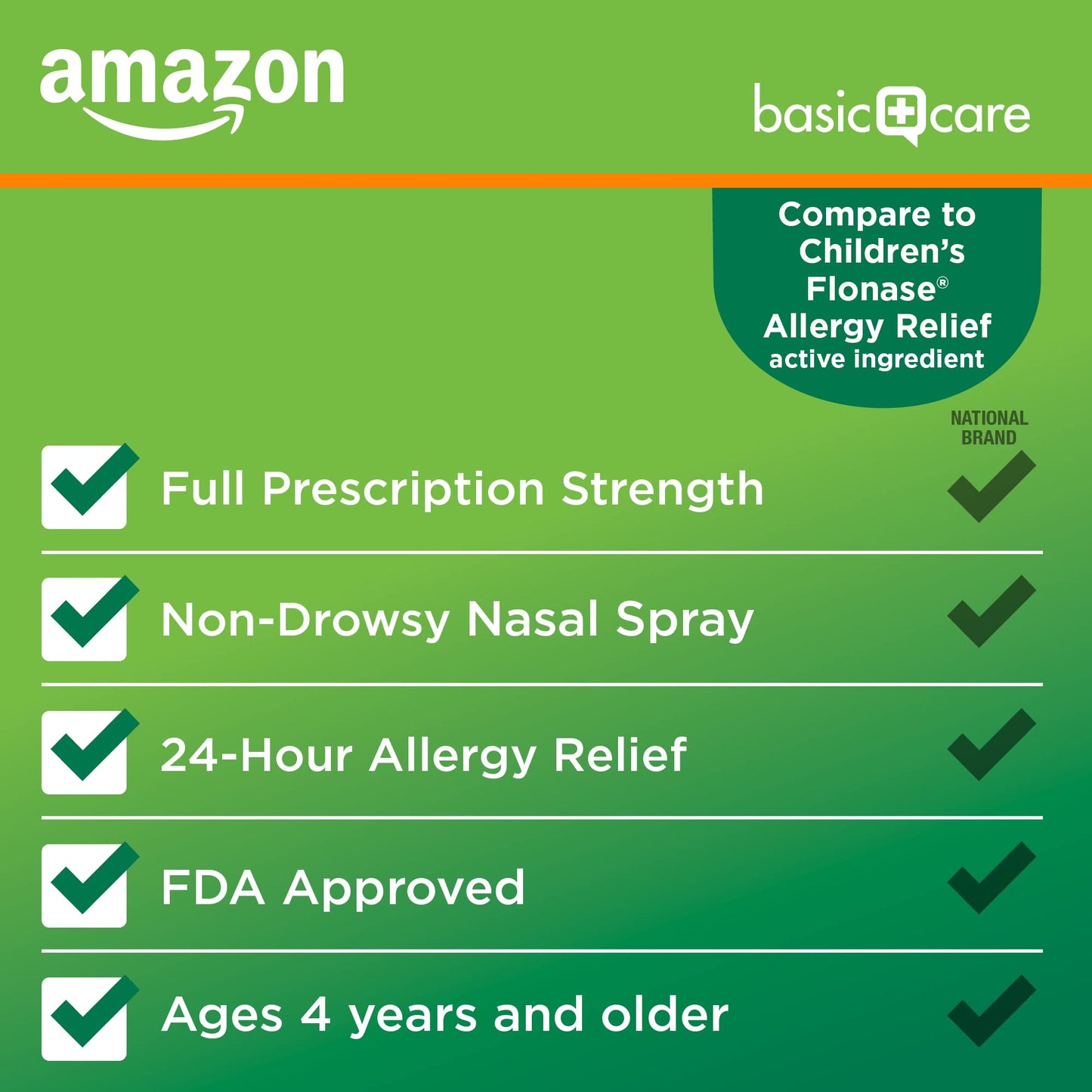 Amazon Basic Care Children's Fluticasone Propionate Nasal Spray, Allergy Medicine, 0.38 fl oz (Pack of 2)