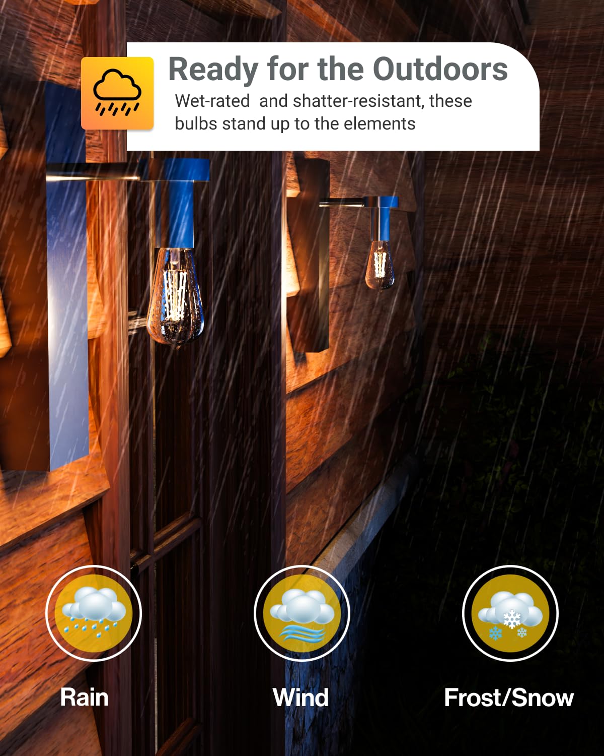 Sunco Dusk to Dawn Lights Bulb Outdoor, ST64 Edison Style Automatic Light Sensing Bulbs, 800 LM, 7W (60W Equivalent), ST19, 3000K Warm White, E26 Base UL 4 Pack