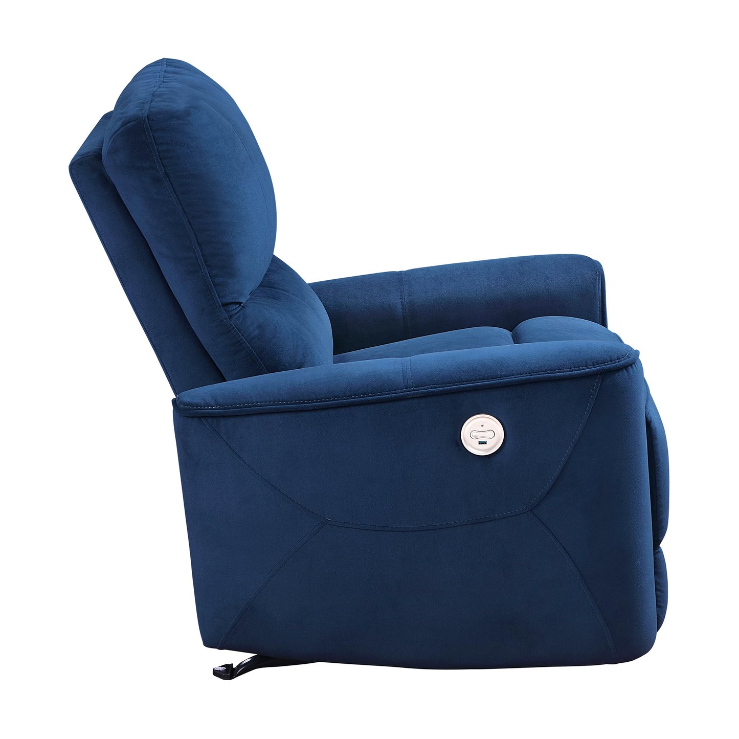 Lexicon Power Recliner Chair Living Room Velvet Reclining Sofa Chair, Home Theater Seating, Power Rocker Recliner Sofa Chair for Living Room/Office/Apartment, Navy
