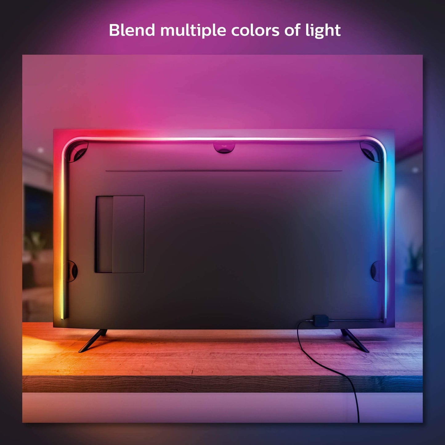 Philips Hue 55" Smart TV Light Strip with Bridge - White and Color Ambiance LED Color-Changing TV BackLight - Sync with TV, Music, and Gaming - Requires Sync Box - Control with Hue App or Voice