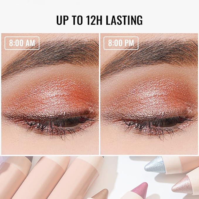 Oulac Nude Gold Eyeshadow Stick - Highly Pigmented Eye Shadow Pencil Waterproof & Long Lasting, Shimmering Glitter Finish, Blendable Eyes Makeup, Vegan Beauty 3.8g, (11) Golden Hour