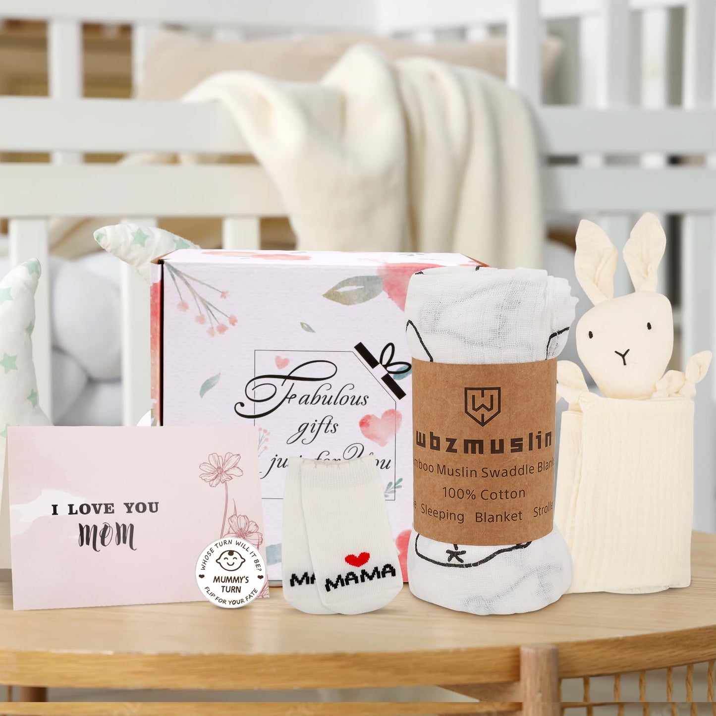 New Mom Gifts - 9PCS New Mom Care Package After Baby, Baby Gifts for Girls, First Time Mom Essentials, New Mom Gifts for Women After Birth, Pregnancy Gifts for Women and Baby