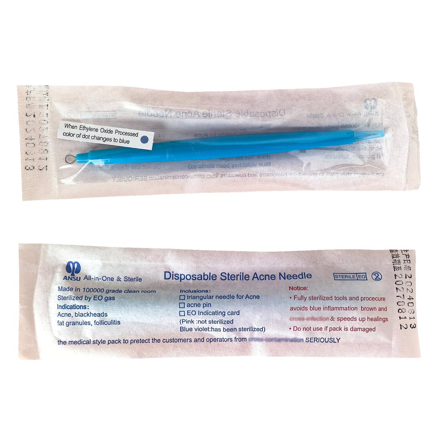 2 Pack of Disposable Sterile Acne Remover Tools Safe Pimple Popper Tool Aseptic Blackhead Remover Tools Sanitary Comedone Extrac