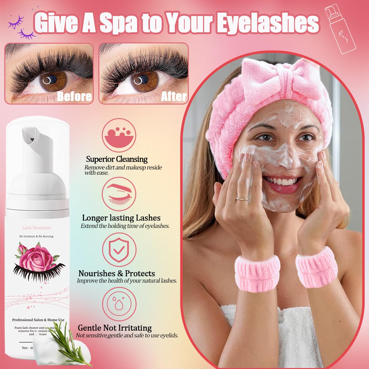 DIY Lash Extension Kit 720Pcs 10-18mm D Curl Lashes Clusters with Lash Bond and Seal Glue Remover Lash Shampoo Cleansing Brush Headband Wristband Tweezers Eyelash Brush Applicator