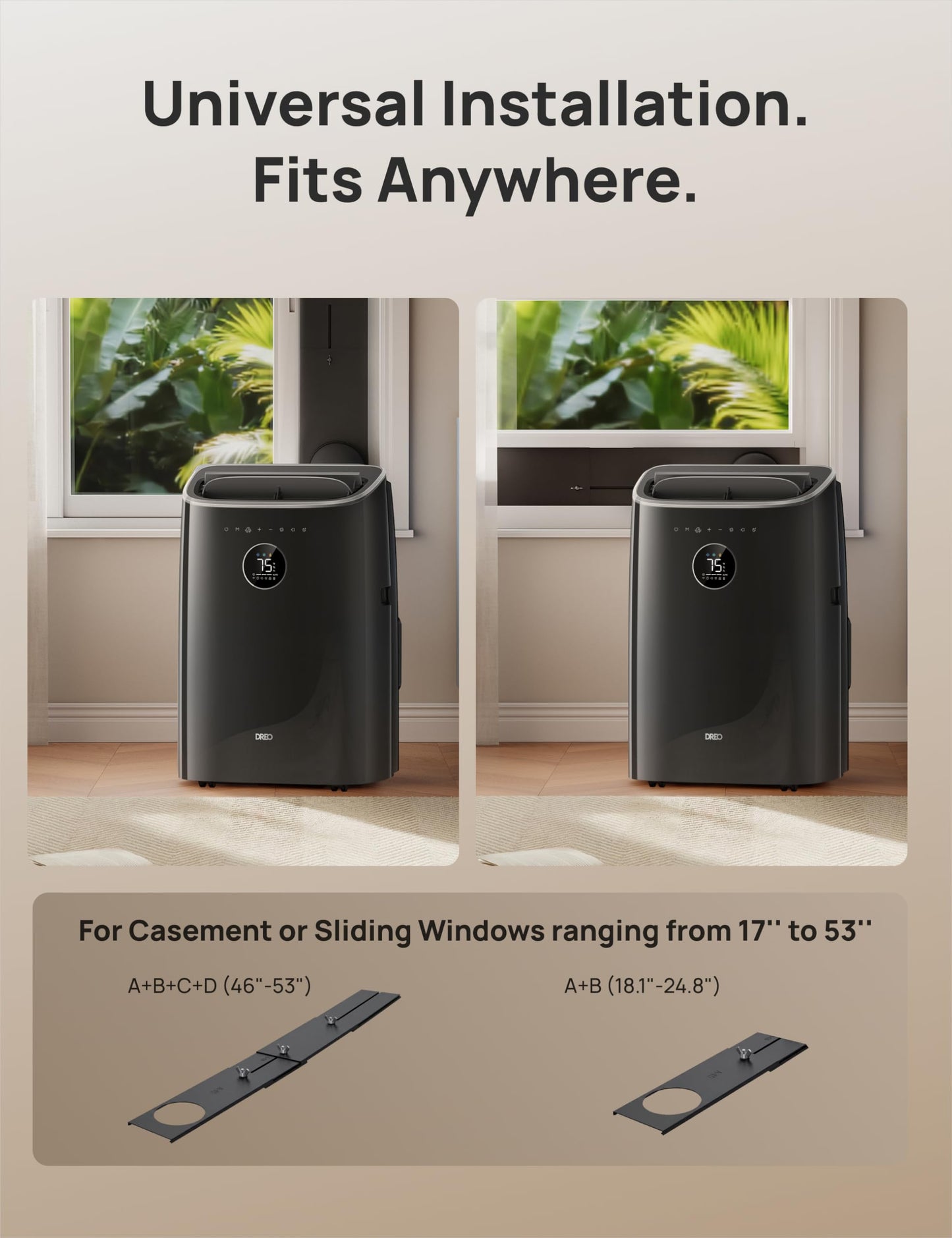 DREO Portable Air Conditioner 516S, 14000 BTU ASHRAE (10000 BTU DOE) Smart AC Unit for Bedroom with Drainage-free Cooling, Fan&Dehumidifier 3 in 1, APP/Voice/Remote, Quiet Standing AC for Room Indoors