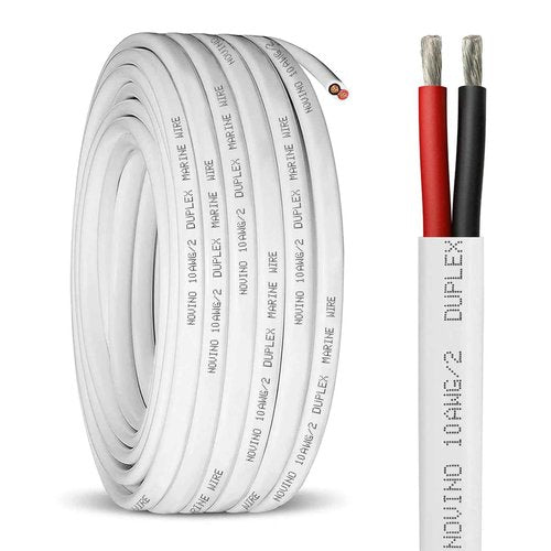 10 Gauge Marine Wire Duplex Marine Grade Wire,10 AWG 70ft Tinned Copper Heavy Duty Sheathed Electrical Cable for Boat/Automotive/RV/Camper/Trailer